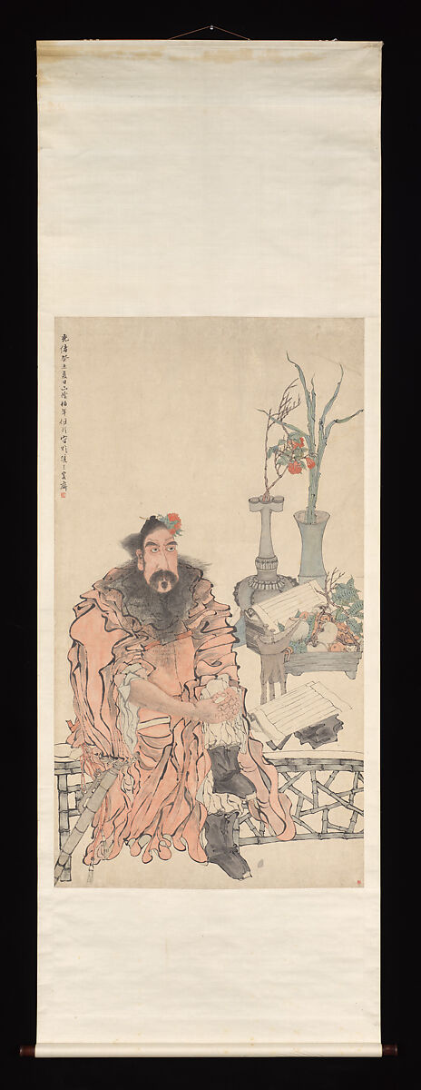 Zhong Kui, Ren Yi (Ren Bonian) (Chinese, 1840–1896), Hanging scroll; ink and color on paper, China