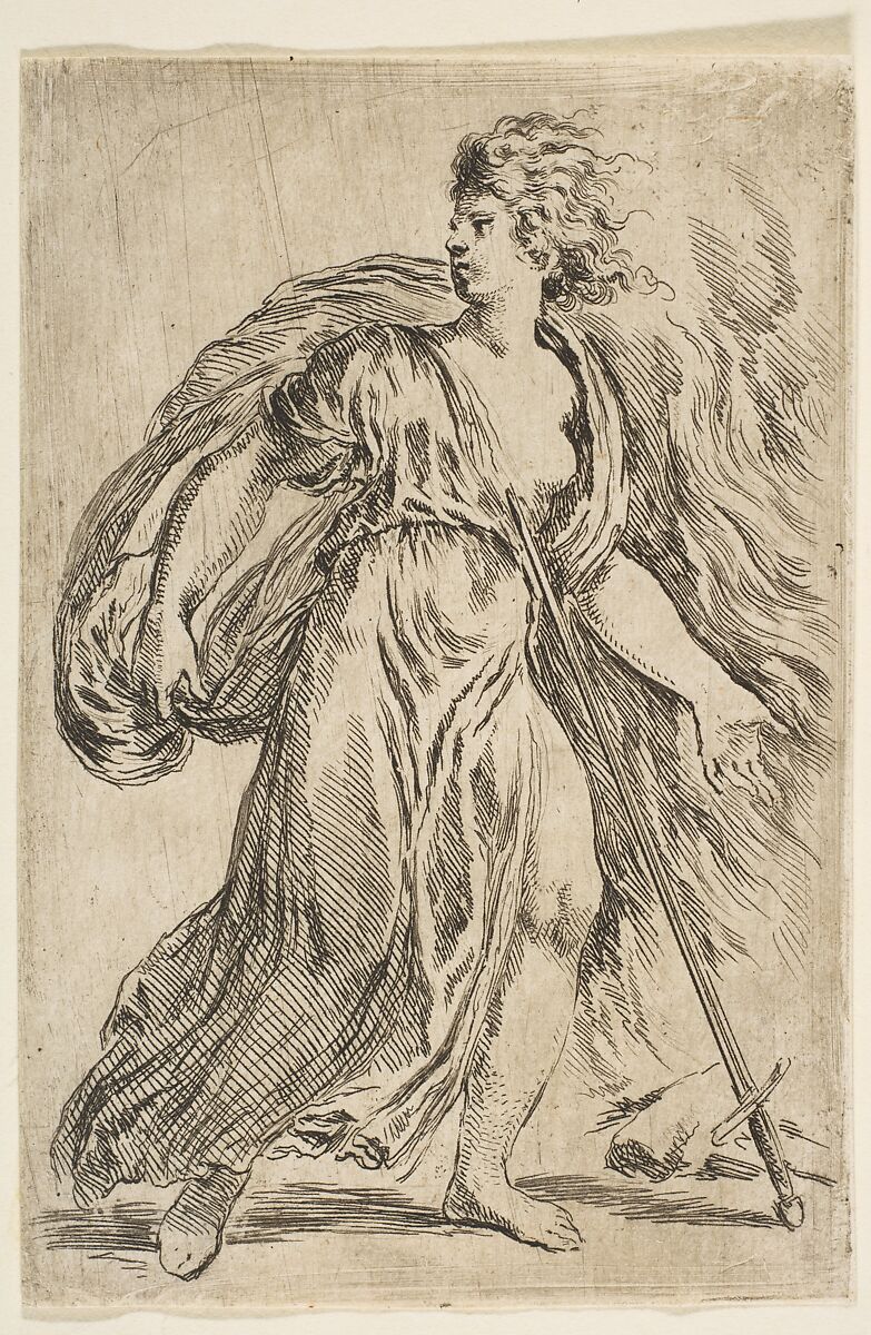 Dido Killing Herself, Etched by Stefano della Bella (Italian, Florence 1610–1664 Florence), Etching 