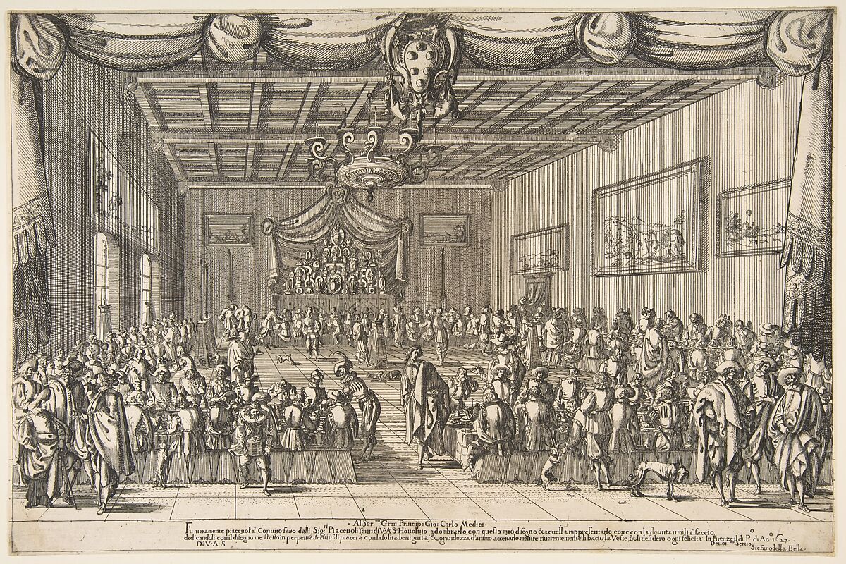 Banquet of the Piacevoli, Etched by Stefano della Bella (Italian, Florence 1610–1664 Florence), Etching 
