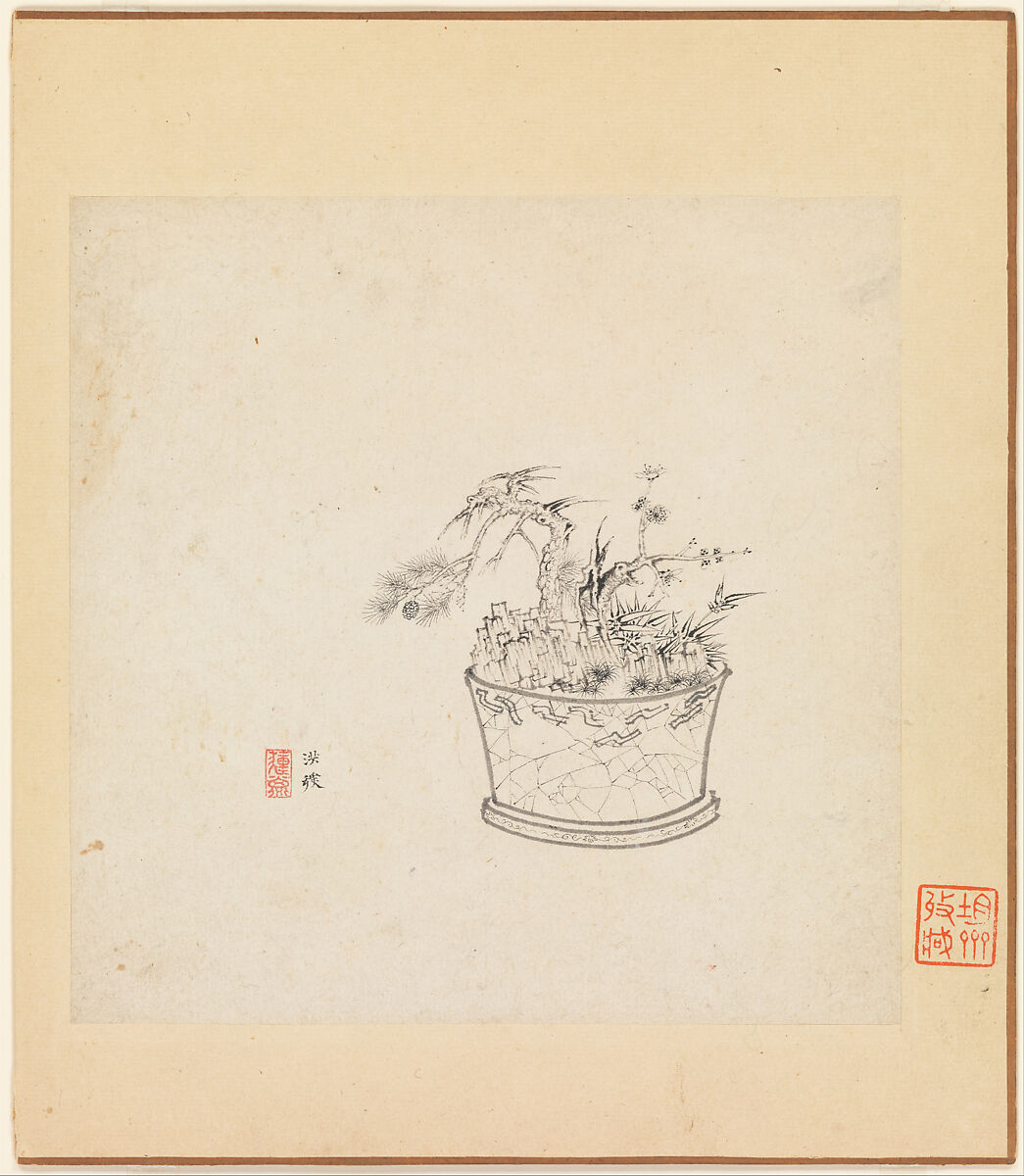 Miscellaneous Studies, Chen Hongshou (Chinese, 1598–1652), Album of twelve paintings; ink on paper, China 