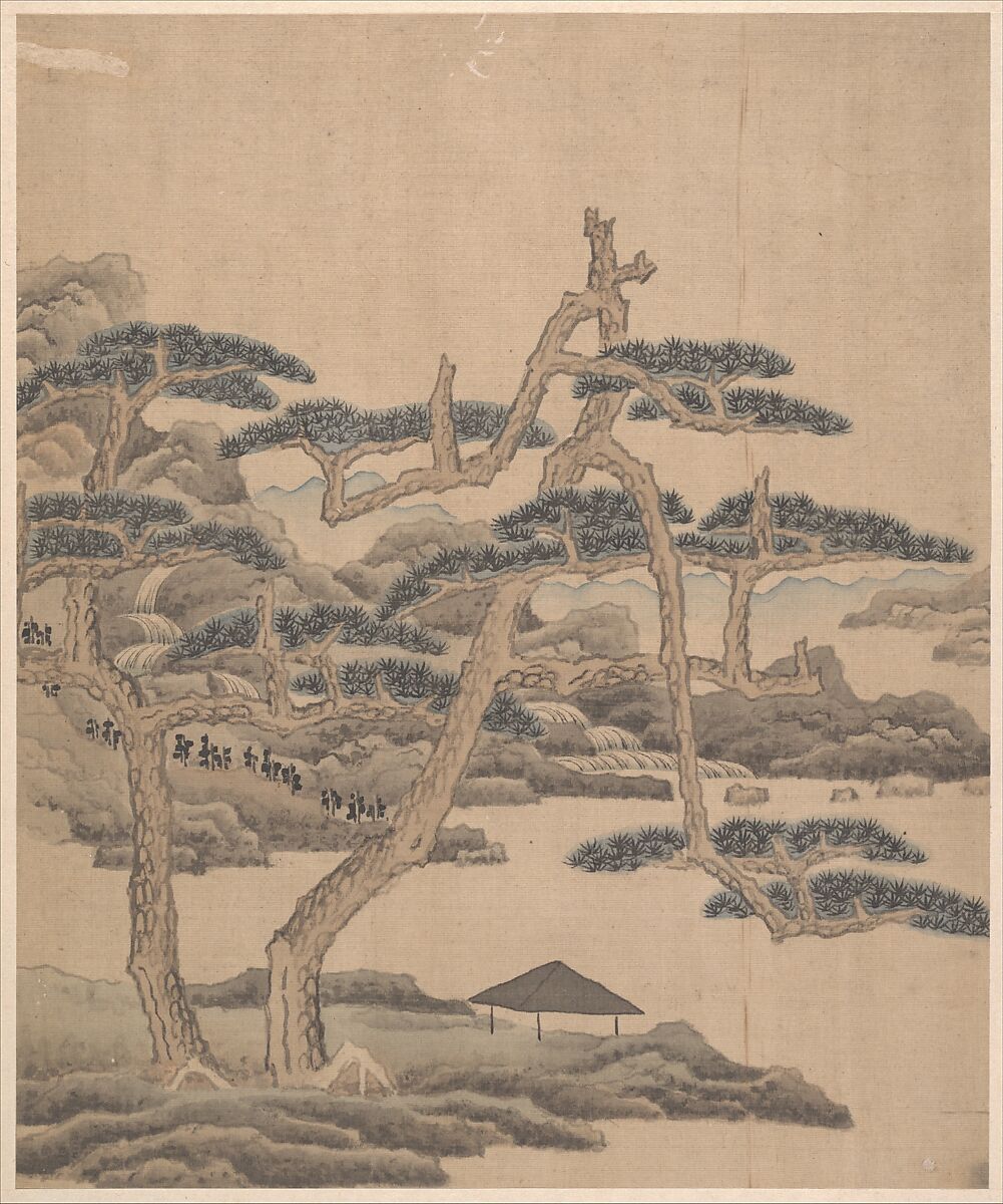Figures, flowers, and landscapes, leaves a–d by Chen Hongshou (Chinese, 1598/99–1652), Album of eleven leaves; ink and color on silk, China