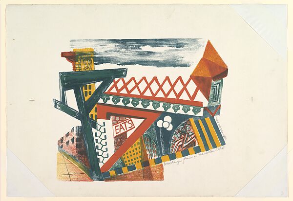 Greetings From a Manhattan Artist, Ida York Abelman (American, New York 1910–2002), Color Lithograph 