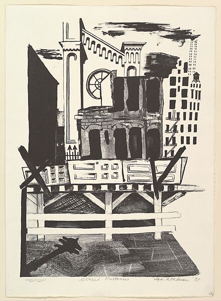Street Patterns, Ida York Abelman (American, New York 1910–2002), Lithograph 