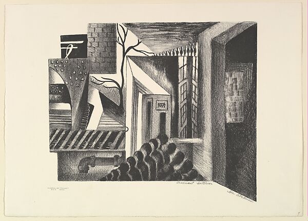 Tenement Interior, Ida York Abelman (American, New York 1910–2002), Lithograph 