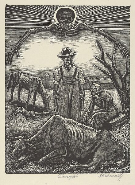 Drought, Albert Abramovitz (American, 1879–1963), Wood engraving