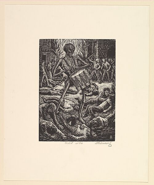 Civil War, Albert Abramowitz (American, Riga, Russia 1879–1963 Brooklyn, New York), Wood engraving 