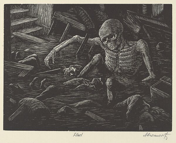 Flood, Albert Abramovitz (American, 1879–1963), Wood engraving