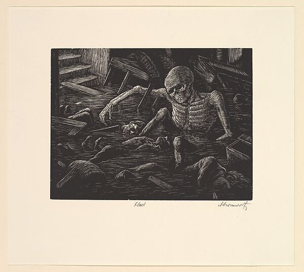 Flood, Albert Abramovitz  American, Wood engraving