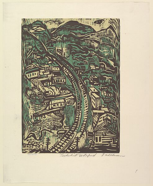 Peekskill Waterfront, Lillian Adelman (American, born 1899?–?1985), Color Linocut 