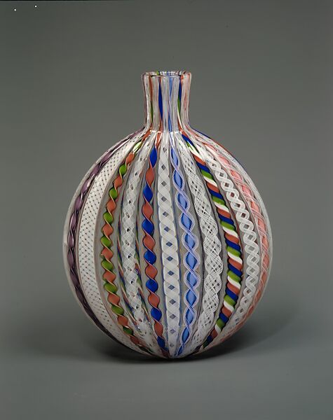 Flask, Nicholas Lutz, Blown glass, French 