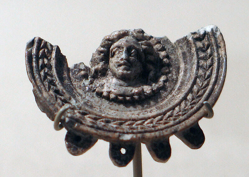 Earring(?) with the Head of a Male Figure, Ivory, Pakistan (ancient region of Gandhara) 