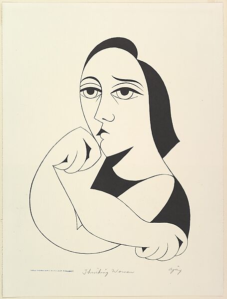 Thinking Woman, Abe Ajay (American, Altoona, Pennsylvania 1919–1998 Bethel, Pennsylvania), Lithograph 