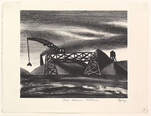 Coal Reserve - Astoria, Abe Ajay (American, Altoona, Pennsylvania 1919–1998 Bethel, Pennsylvania), Lithograph 