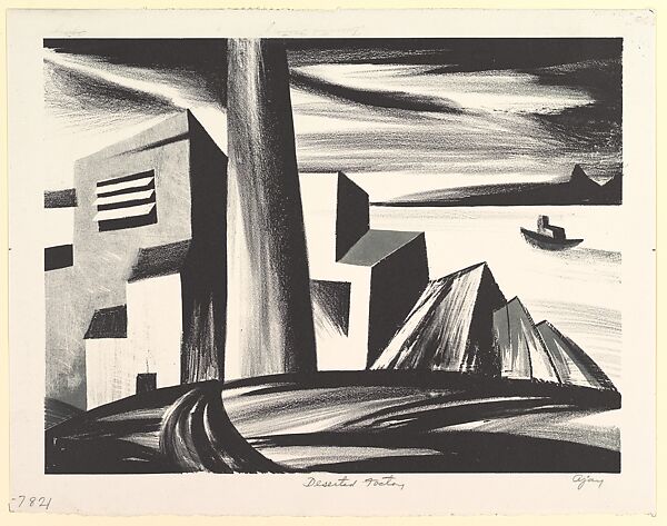 Deserted Factory, Abe Ajay (American, Altoona, Pennsylvania 1919–1998 Bethel, Pennsylvania), Lithograph 