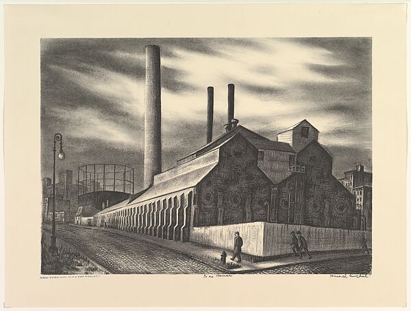 Gas House, Harold Anchel (American, 1912–1980), Lithograph 