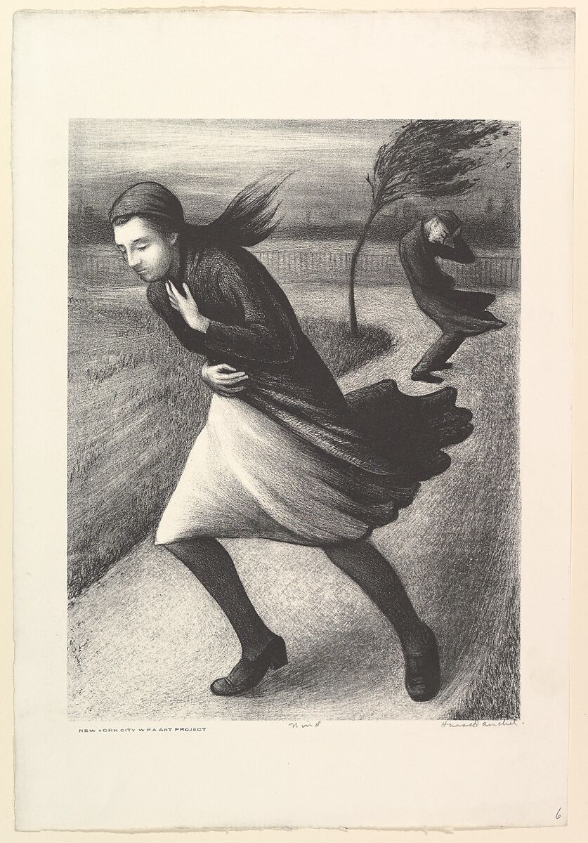 Wind, Harold Anchel (American, 1912–1980), Lithograph 