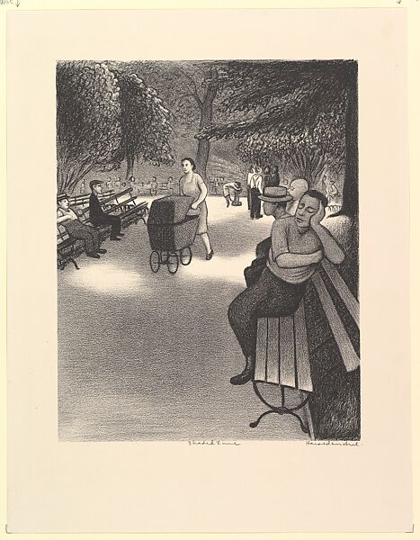 Shaded Lunch, Harold Anchel (American, 1912–1980), Lithograph 