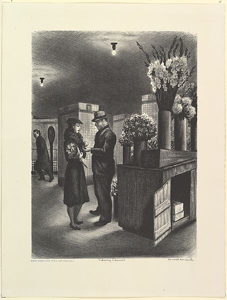 Subway Florist, Harold Anchel (American, 1912–1980), Lithograph 