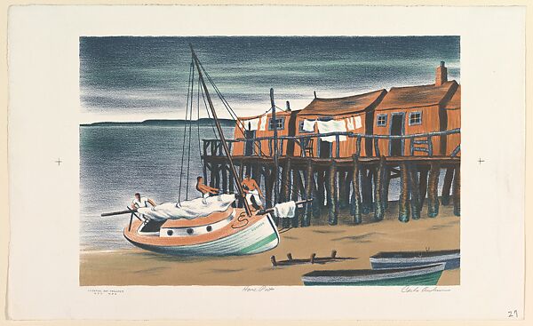 Home Port, Carlos Anderson (American, Midvale, Utah 1904–1978 Salt Lake City, Utah), Color Lithograph 