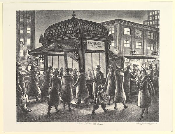 Five Thirty Exodus, Carlos Anderson (American, Midvale, Utah 1904–1978 Salt Lake City, Utah), Lithograph 