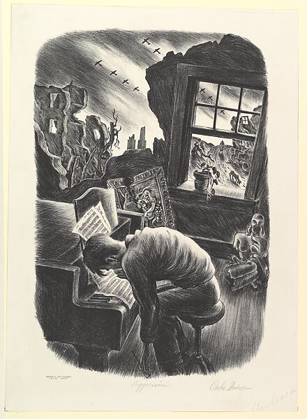 Aggression, Carlos Anderson (American, Midvale, Utah 1904–1978 Salt Lake City, Utah), Lithograph 