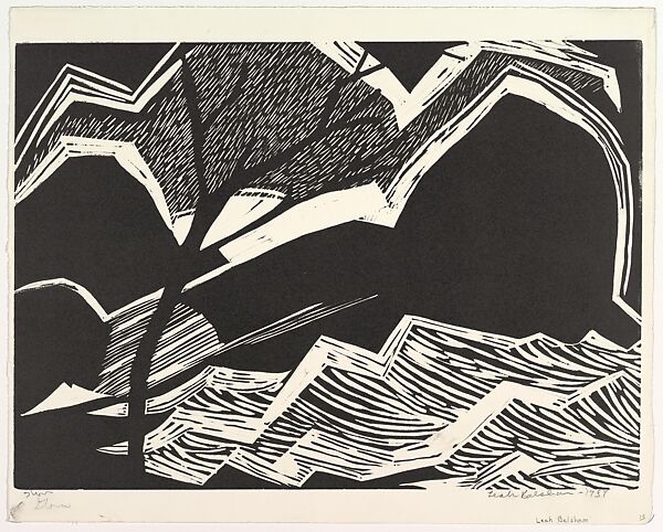 Storm, Leah Balsham (American, born Philadelphia, Pennsylvania 1915), Woodcut 