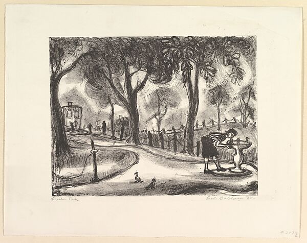 Lincoln Park, Leah Balsham (American, born Philadelphia, Pennsylvania 1915), Lithograph 