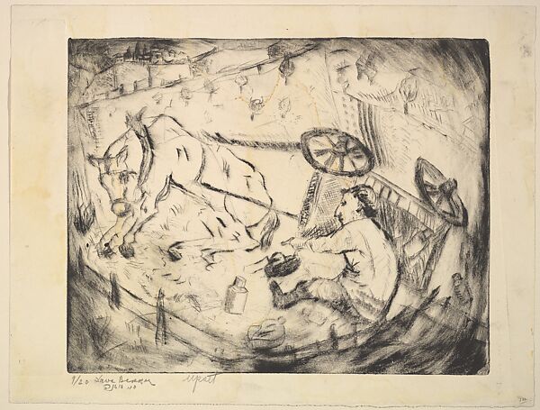 Upset, David Bekker (American, Vilna, Poland 1897–1955), Drypoint 