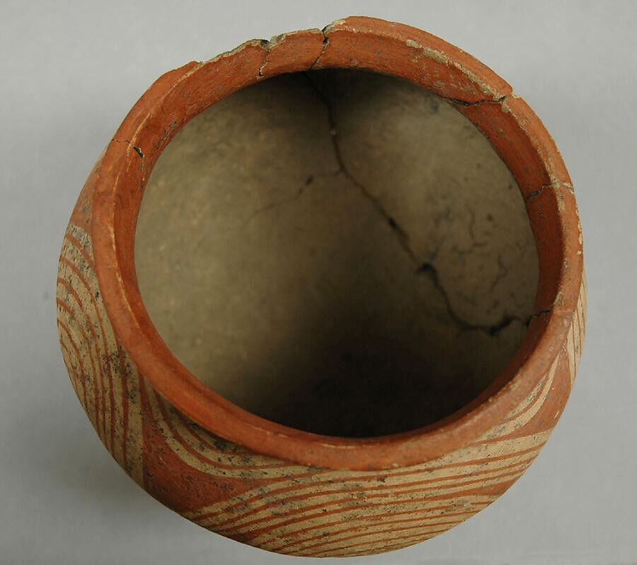 Vessel with Flaring Foot, Earthenware with buff slip and red oxide decoration, Thailand (Ban Chiang)