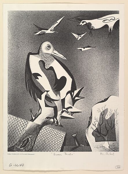 Queer Birds, Leon Bibel (American, San Francisco, California 1912–1995), Lithograph 