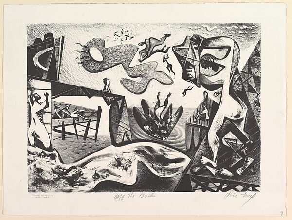 Off the Docks, Phil Bard (American, 1912–1966), Lithograph 