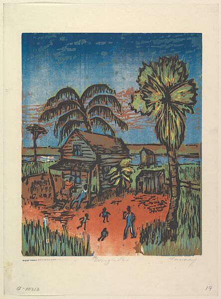 Everglades, Ida Binney (American, born 1912), Color Woodcut 
