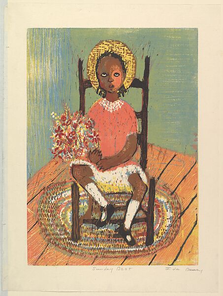 Sunday Best, Ida Binney (American, born 1912), Color Woodcut 
