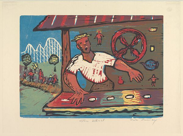 The Wheel, Ida Binney (American, born 1912), Color woodcut 