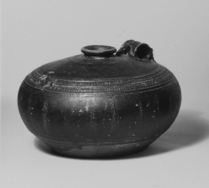 Jar with Zoomorphic Handle and Spout, Stoneware, Thailand 