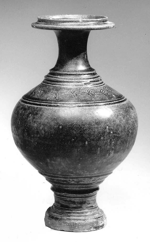 Footed Urn, Stoneware, Thailand 