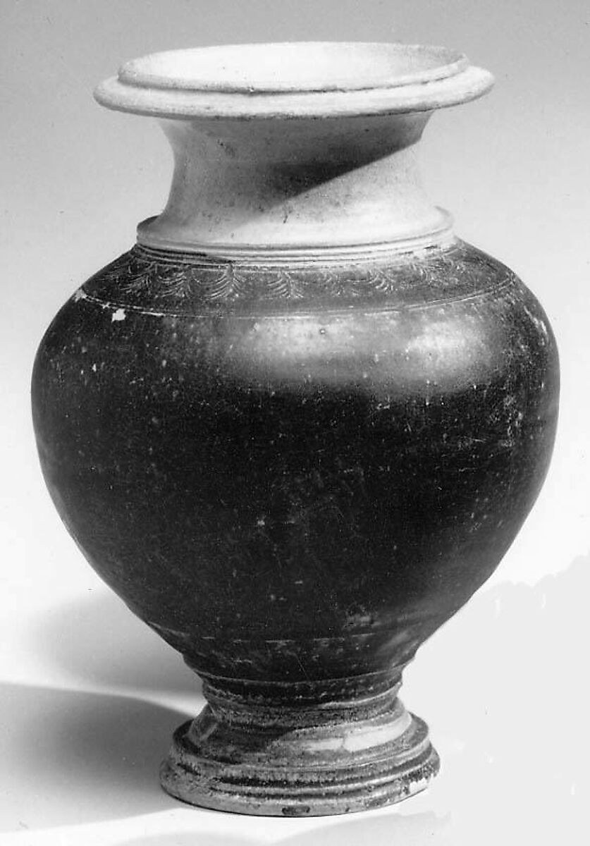 Footed Urn, Stoneware, Thailand 