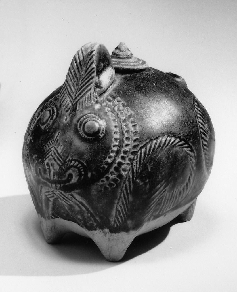 Covered Lime Pot in the Form of a Rabbit, Stoneware, Thailand 