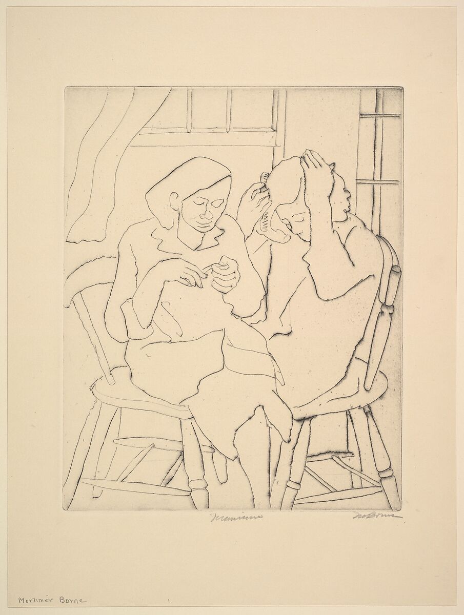 Manicure, Mortimer Borne (American (born Poland), Rypin 1902–1987 Nyack, New York), Drypoint 