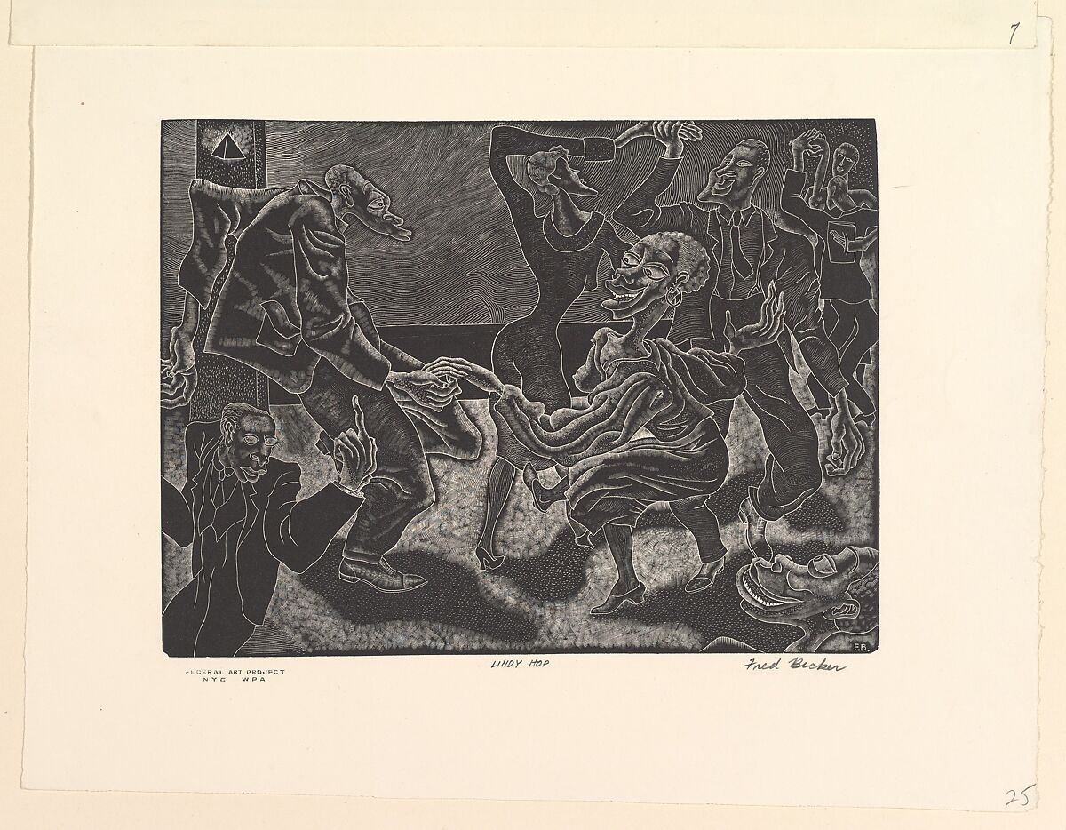 Lindy Hop, Fred Becker (American, Oakland, California 1913–2004 Amherst, Massachusetts), Wood engraving 