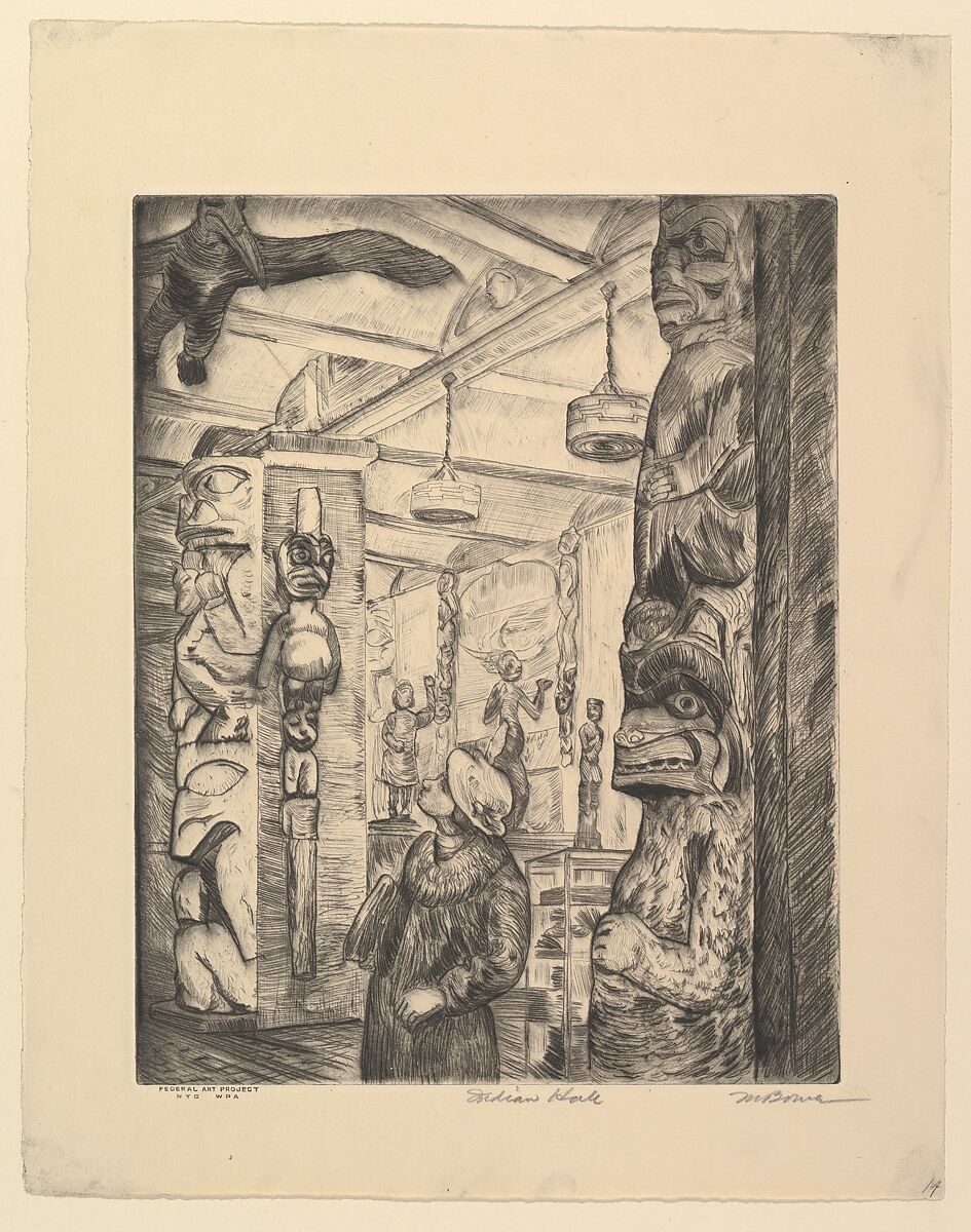 Indian Hall, Mortimer Borne (American (born Poland), Rypin 1902–1987 Nyack, New York), Drypoint 