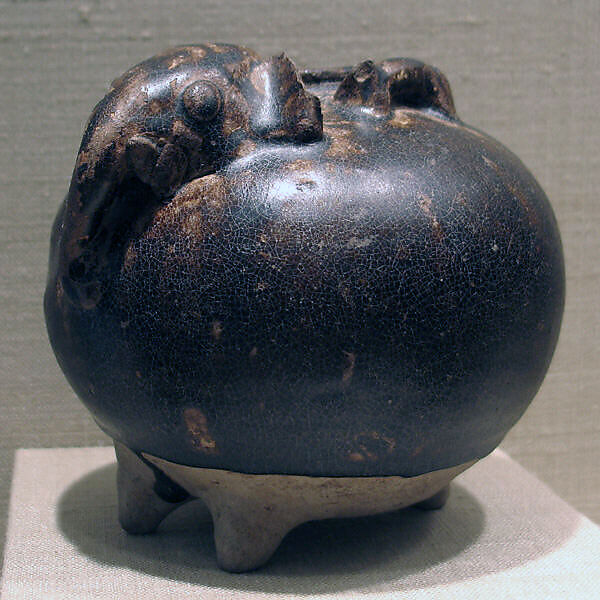 Lime Pot in the Form of an Elephant, Stoneware, Thailand (Buriram Province) 