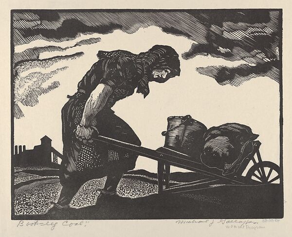 Bootleg Coal, Michael J. Gallagher (American, Scranton, Pennsylvania 1898–1965 Philadelphia, Pennsylvania), Wood engraving 