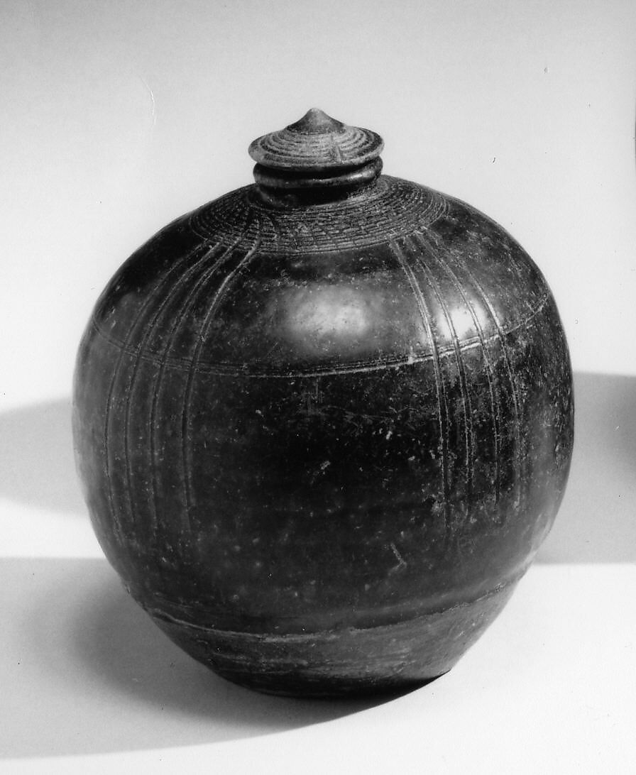 Covered Jar, Stoneware, Thailand 