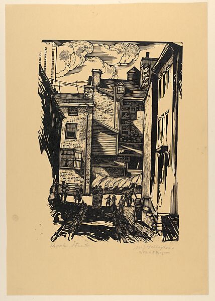 Back Street, Michael J. Gallagher (American, Scranton, Pennsylvania 1898–1965 Philadelphia, Pennsylvania), Wood engraving 