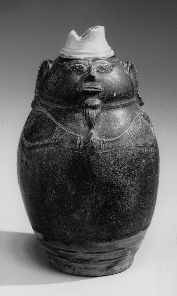 Anthropomorphic Bottle in Human Form, Stoneware, Thailand 