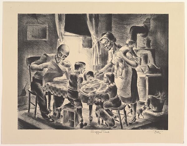 Supper Time, Hugh Botts (American, New York 1903–1964 Cranford, New Jersey), Lithograph 