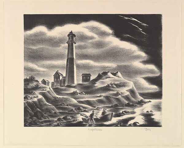 Lighthouse, Hugh Botts (American, New York 1903–1964 Cranford, New Jersey), Lithograph 