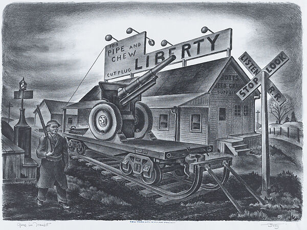 Guns in Transit, Hugh Botts (American, New York 1903–1964 Cranford, New Jersey), Lithograph 