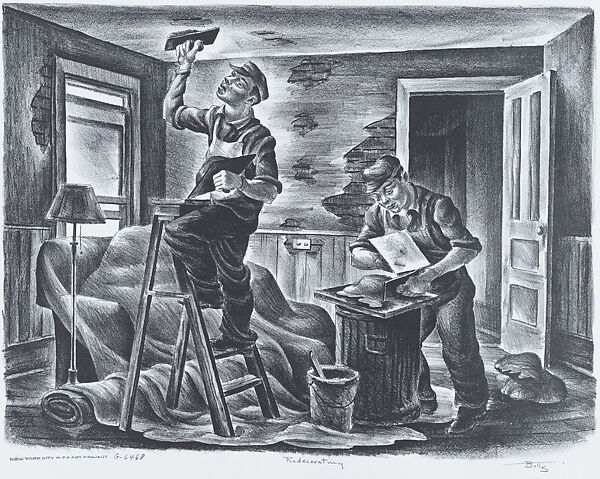 Redecorating, Hugh Botts (American, New York 1903–1964 Cranford, New Jersey), Lithograph 